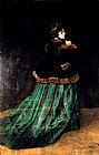 Woman In A Green Dress by Claude Monet
